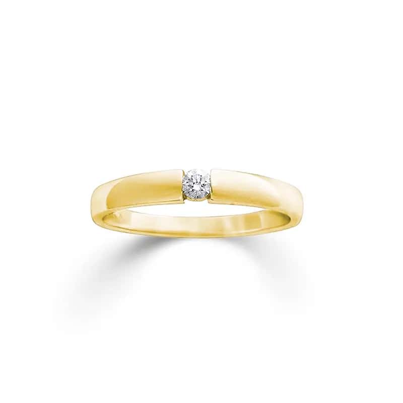 Solitaire · First Love · Ring · Yellow Gold 585 · Brilliant 0.10ct H/SI
