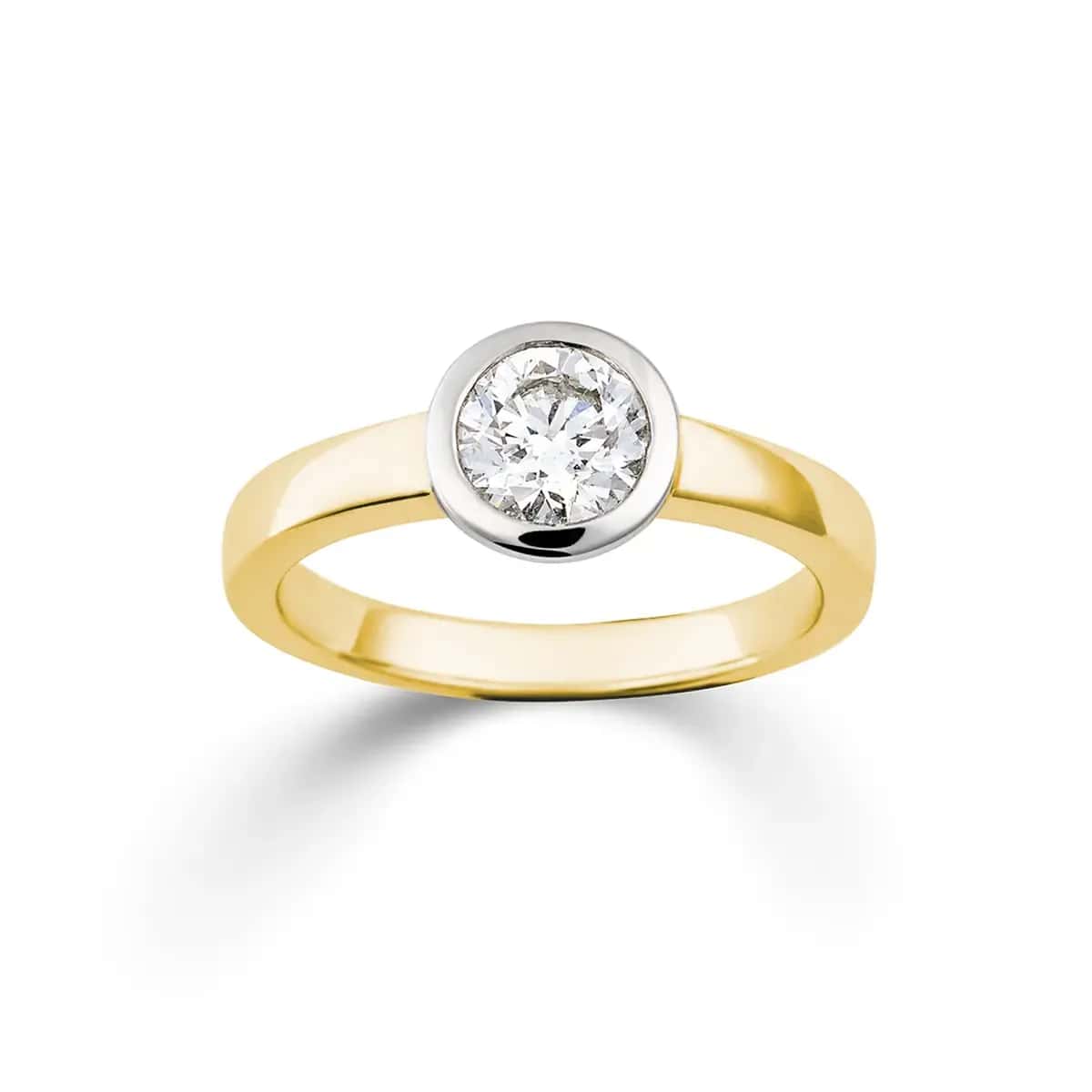 Solitaire · Vienna · Ring · Yellow and White Gold 750 · Brilliant 1.00ct H/SI