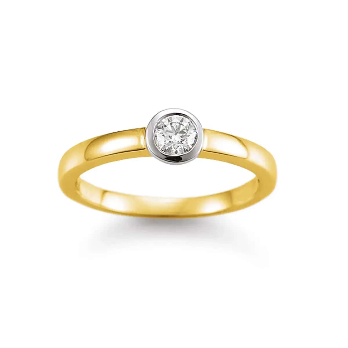 Solitaire · Vienna · Ring · Yellow and White Gold 585 · Brilliant 0.25ct H/SI