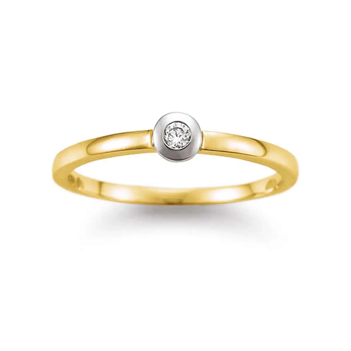 Solitaire · Vienna · Ring · Yellow and White Gold 585 · Brilliant 0.05ct H/SI