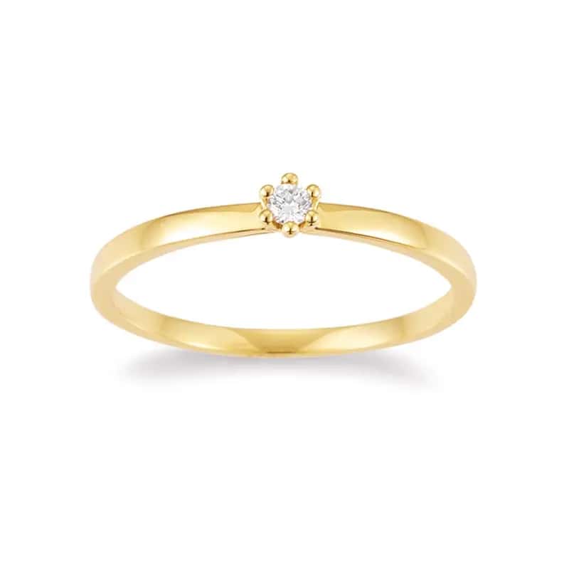 Solitaire · New York · Ring · Yellow Gold 585 · Brilliant 0.05ct H/SI