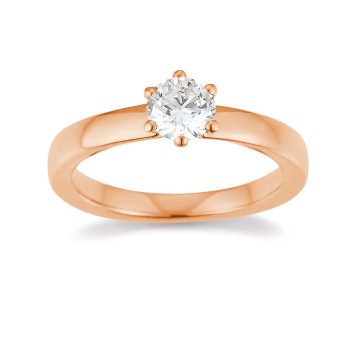 Solitaire · New York · Ring · Red Gold 750 · Brilliant 0.75ct H/SI