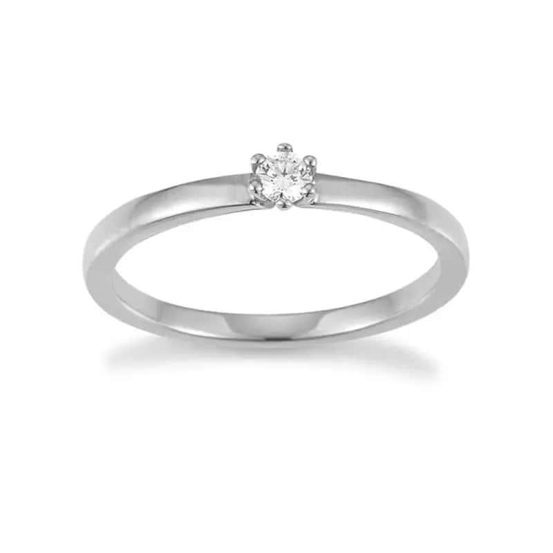 Solitaire · New York · Ring · White Gold 585 · Brilliant 0.10ct H/SI