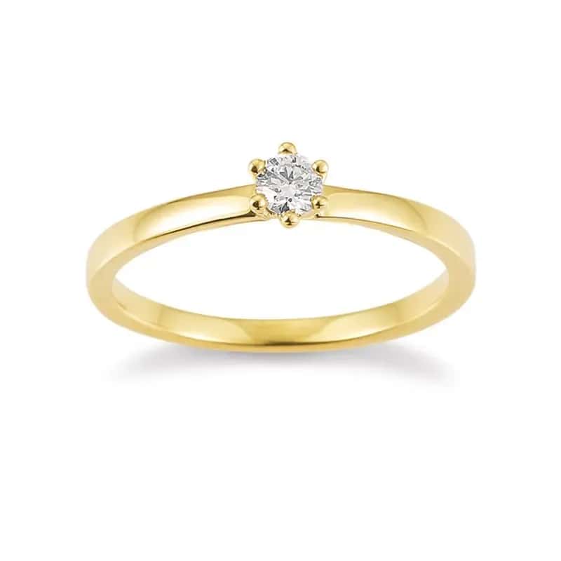 Solitaire · New York · Ring · Yellow Gold 585 · Brilliant 0.15ct H/SI