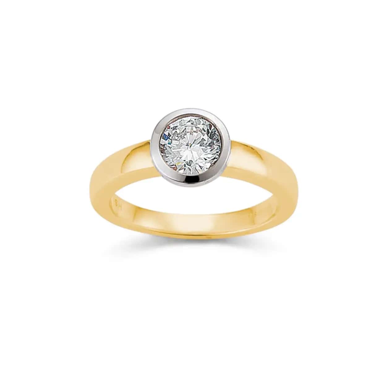 Solitaire · Vienna · Ring · Yellow and White Gold 750 · Brilliant 0.70ct H/SI2