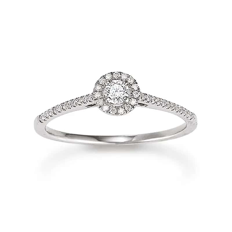 Solitaire · Deluxe · Ring · White Gold 750 · Brilliant 0.10ct + 0.11ct H/SI