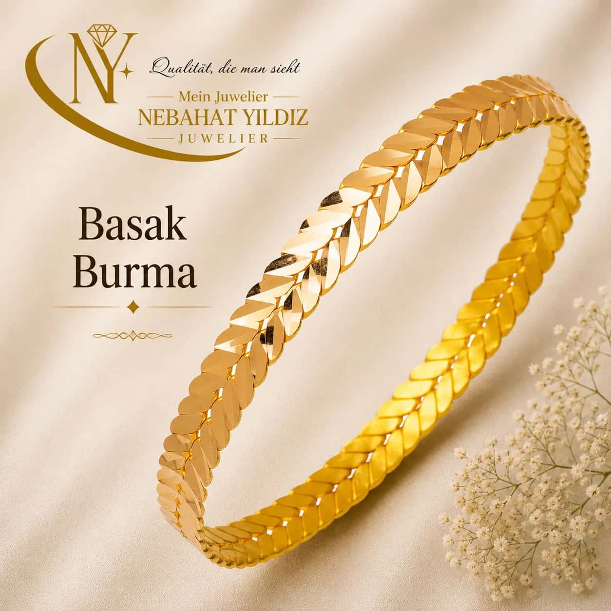 Başak Twisted 22 Carat Gold Bracelet 20 g