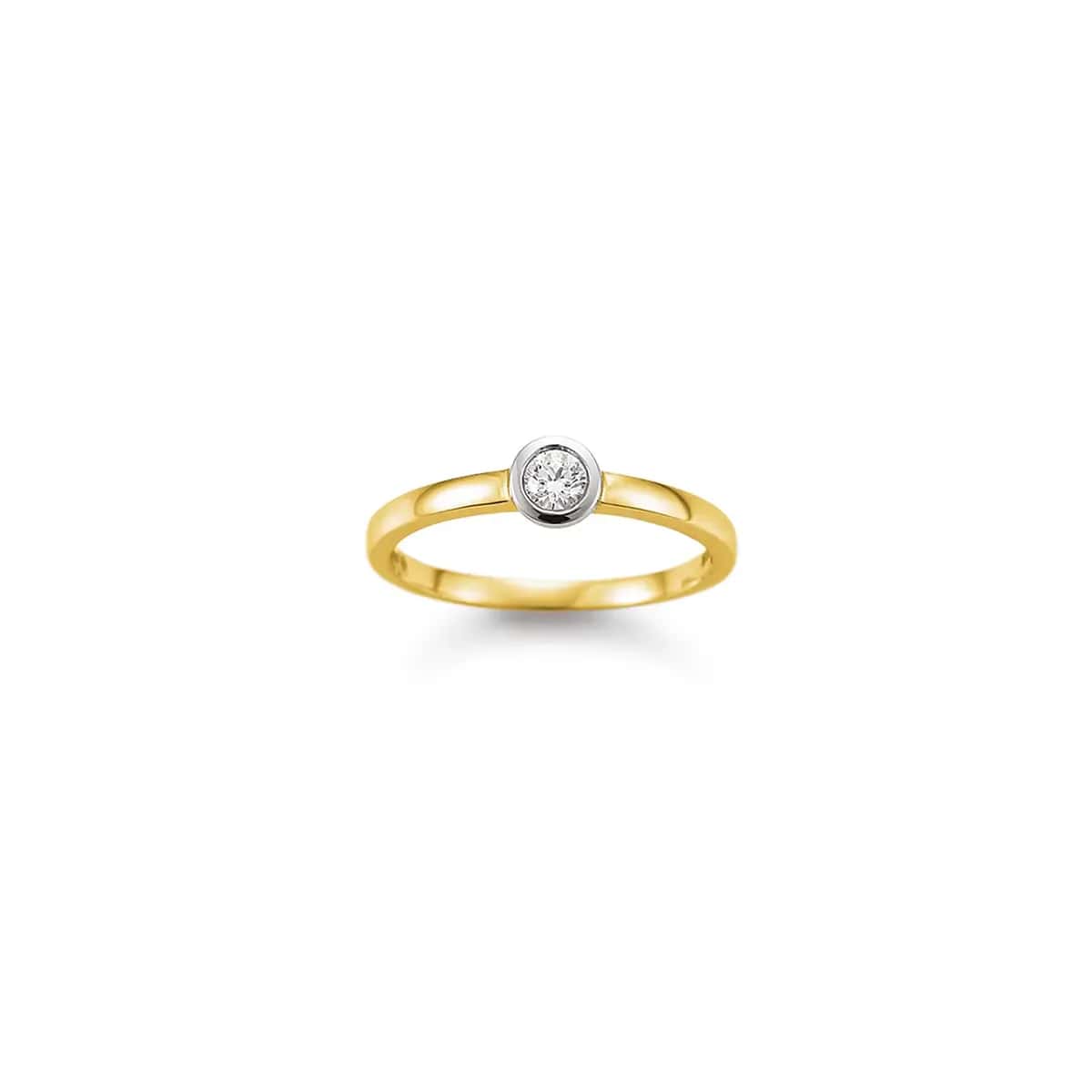 Solitaire · Vienna · Ring · Yellow and White Gold 585 · Brilliant 0.15ct H/SI