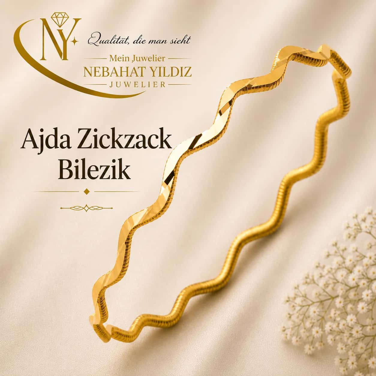 Ajda Zigzag 22 Carat Gold Bracelet 10 g