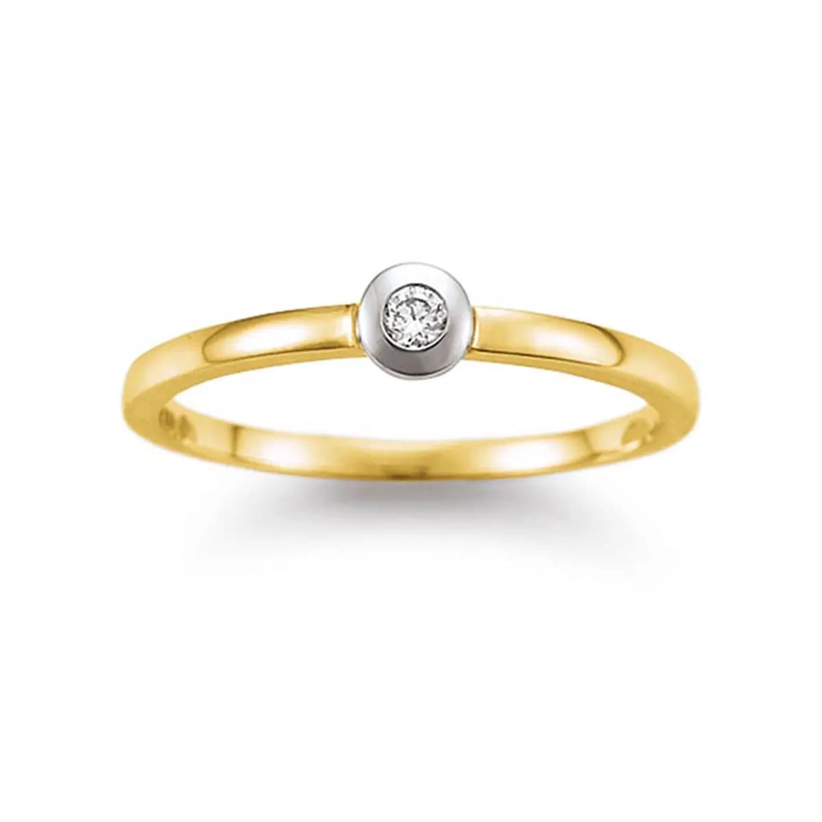 Solitaire · Vienna · Ring · Gelb- und Weißgold 585 · Brillant 0,05ct H/SI