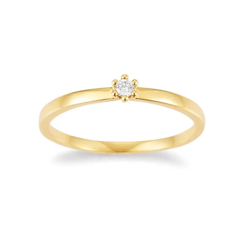 Solitaire · New York · Ring · Gelbgold 585 · Brillant 0,05ct H/SI
