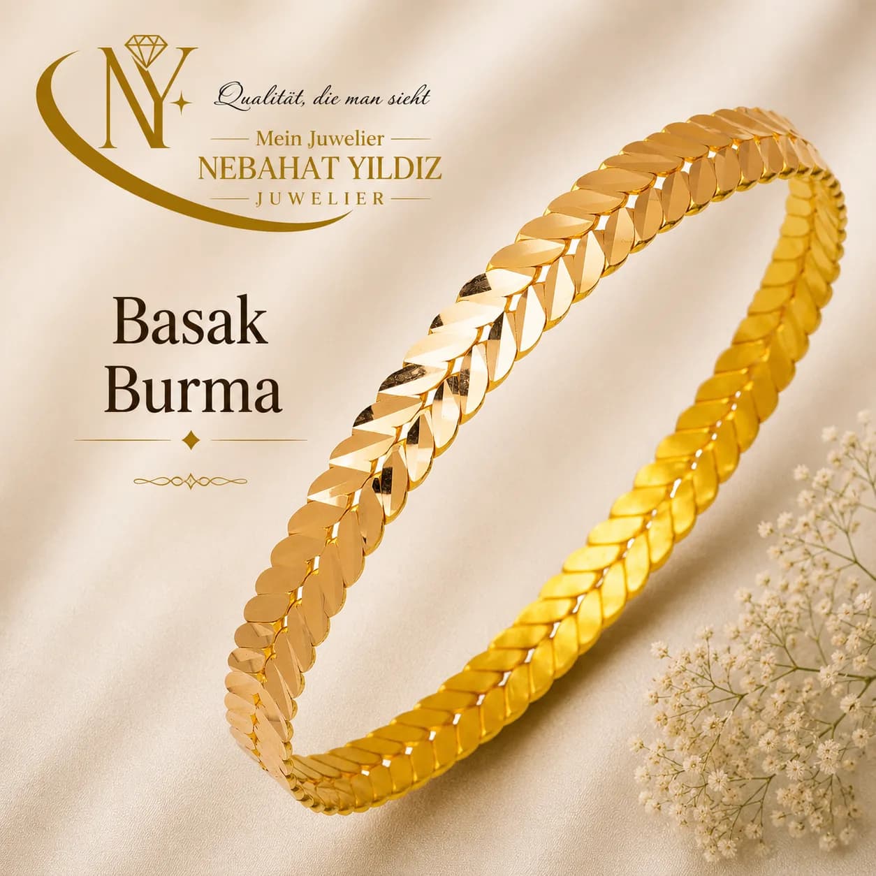 Başak Burma 22 Ayar Altin Bilezik 20 Gr.